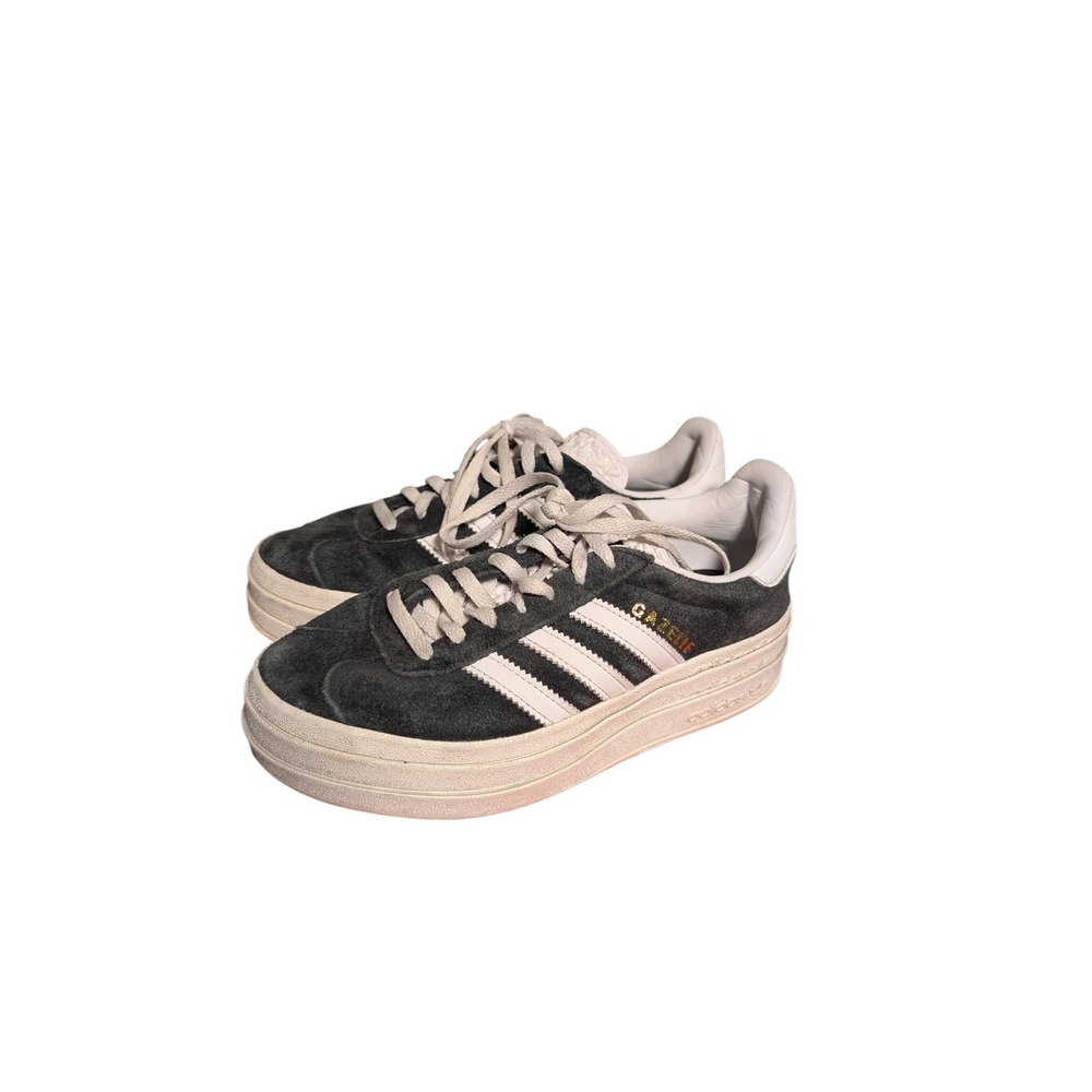 Adidas Gazelle Bold Platform Sneakers Grey White Suede Kids 4.5 Womens 6 HQ6912